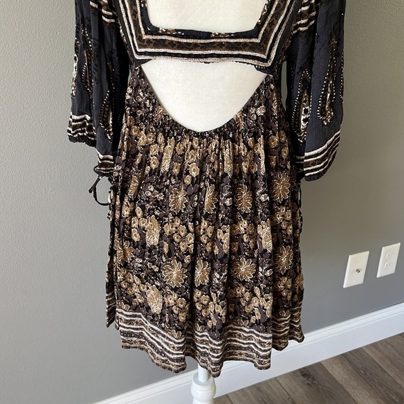 Free People Midsummer Night Dream Black Floral Print Dress - Picture 10 of 14